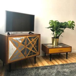 Televízia a/alebo spoločenská miestnosť v ubytovaní Apartament Viktoria