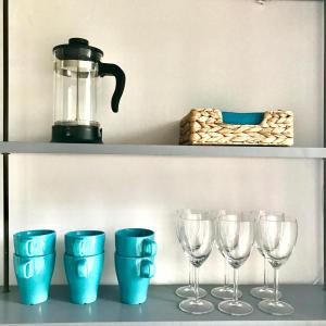 Príslušenstvo na prípravu kávy alebo čaju v ubytovaní Apartament Viktoria