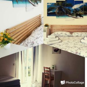 a collage of pictures of a bedroom and a bed at Il Rifugio Sui Due Golfi in Casola di Napoli