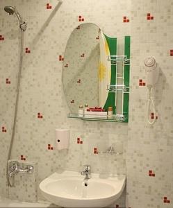 a bathroom with a sink and a mirror at Alexander House in Barnaul