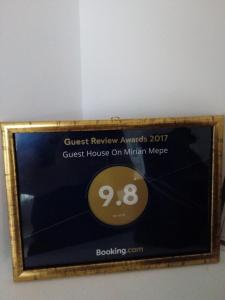Certifikát, hodnocení, plakát nebo jiný dokument vystavený v ubytování Tskaltubo Guest House On Mirian Mepe