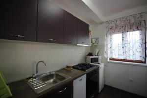 Kuchyň nebo kuchyňský kout v ubytování Apartmani Irena