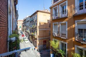 a view of a city street with buildings at Apartamentos Esperanza in Madrid