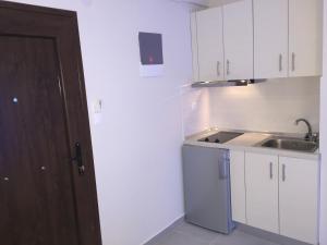 Kuchyň nebo kuchyňský kout v ubytování Seaside Apartments Flogita