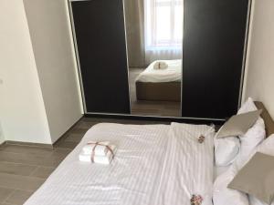 Postel nebo postele na pokoji v ubytování EURO APARTMENTS LIDICKÁ 39 BRNO