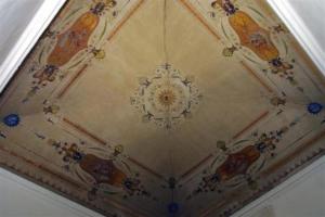 a ceiling with a painting on the ceiling at Family Hotel Balbi in Genoa +17 photos