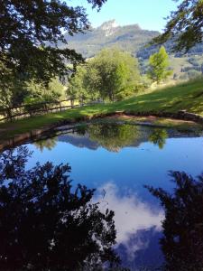 Vista d'un llac a prop de la casa o xalet