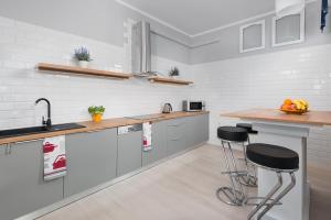 Kuchnia lub aneks kuchenny w obiekcie Morskie Apartamenty "Zefir" "Notos" "Loft" "Gniazdo"