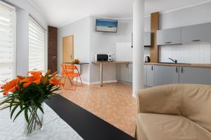 Kuchnia lub aneks kuchenny w obiekcie Morskie Apartamenty "Zefir" "Notos" "Loft" "Gniazdo"