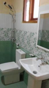 a bathroom with a toilet and a sink at Jaye Homestay in Ella