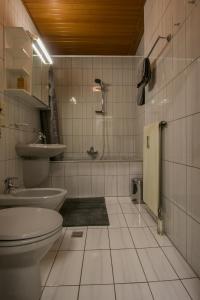 a bathroom with a toilet and a sink at Flataid Apartment Schießstattgasse in Graz
