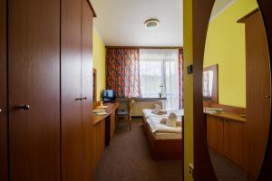 Televiisor ja/või meelelahutuskeskus majutusasutuses Hotel SOREA ĎUMBIER