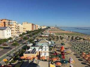 an aerial view of a beach with a amusement park at Hotel Ariston in Cesenatico