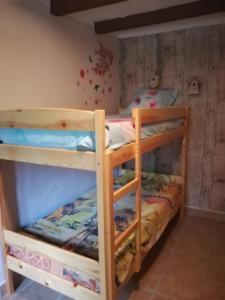 Двухъярусная кровать или двухъярусные кровати в номере Favorite Vendégház