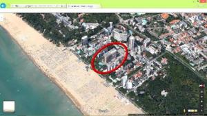 a screenshot of a map with a red circle at Cristallo Residence in Lignano Sabbiadoro