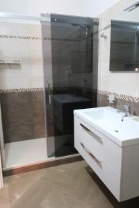 ガリポリにあるDimora Cassiopeaのバスルーム(シャワー、白いシンク付)