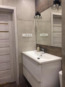 Kúpeľňa v ubytovaní Apartament Portowy z garażem, ul Towarowa