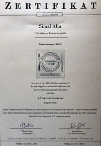 Certyfikat, podpis lub inny dokument wystawiony w obiekcie Simal Alm