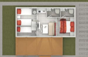 a floor plan of a room with a bedroom at Mobile home - Sueno de la Luna in Drage