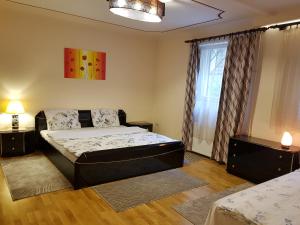 Posteľ alebo postele v izbe v ubytovaní Palma Villa in City Park Budapest - semi suteren