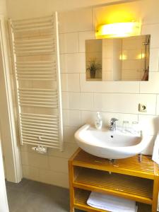 Ett badrum på Ferienhaus am Schaalsee