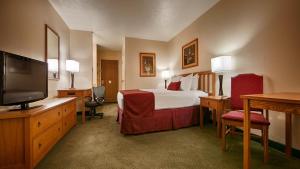 pokój hotelowy z łóżkiem i telewizorem z płaskim ekranem w obiekcie Best Western John Jay Inn w mieście Calexico