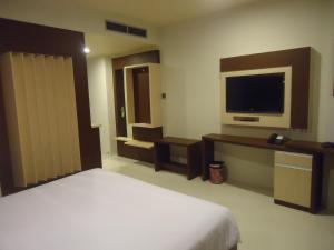 TV a/nebo společenská místnost v ubytování Hotel Olive