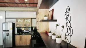 Η κουζίνα ή μικρή κουζίνα στο Moonshine Boutique Hostal