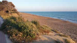 a sandy beach with the ocean in the background at Villa Salvatore in San Leone