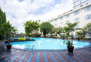 Bazén v ubytování Hotel New Saphir Yogyakarta nebo v jeho okolí