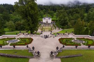 an aerial view of the palace of versailles with its gardens at Haus Christine in Halblech