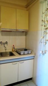 a kitchen with a sink and a counter top at Apartments Rukavina in Umag