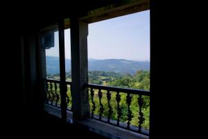 a view from a window of a vineyard at Vivienda de uso turístico Eido de Roque in Mondariz