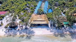 an aerial view of a resort on a beach at Sara Resort in Koh Rong Sanloem +37 photos