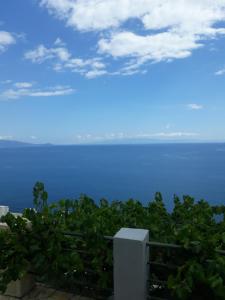 uma vista para o oceano a partir de uma casa em Blue View em Qeparo