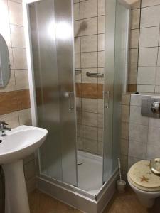 Koupelna v ubytování St. Hubertus Étterem és Panzió