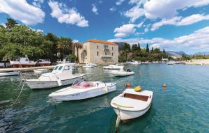 a group of boats docked in a body of water at Apartment Stari Dvor in Kaštela