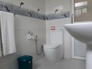 烏納瓦圖納的住宿－奧爾加別墅，一间带卫生间和水槽的浴室