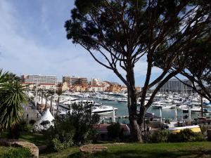 un port de plaisance avec un tas de bateaux dans l'eau dans l'établissement Mouramar- Garagem, Piscina & Wifi, à Vilamoura