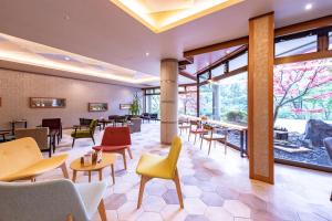 Hotel Oyanagi的休息区