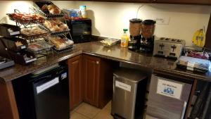 a kitchen with a counter with a sink and a counter at Williamstown Motel in Williamstown