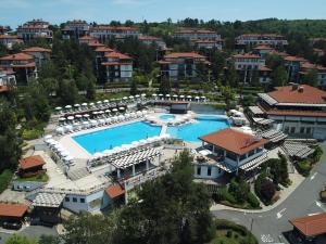an aerial view of a resort with a swimming pool at Santa Marina Holiday Village in Sozopol