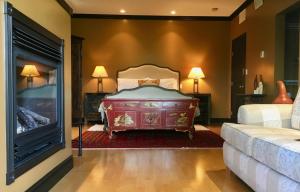 Un pat sau paturi într-o cameră la Casa Colina