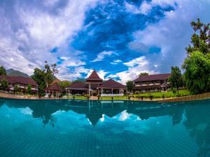 a view of a swimming pool at a resort at Amazing Inlay Resort in Nyaungshwe Township