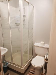 A bathroom at The Friar Tucks 