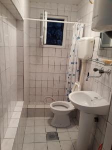 un bagno con un water e un lavandino di Guest House Sandra a Kotor (Cattaro) Altre 37 foto