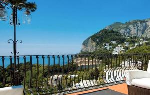 
a view from a balcony overlooking the ocean at Casa Morgano in Capri
