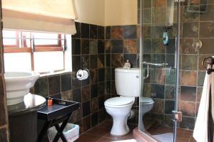 Micasa Sucasa Guesthouse في Lephalale: حمام مع مرحاض ومغسلة