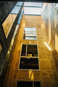 an overhead view of a building with a lobby at Hotel Bagués, a Small Luxury Hotel of the World in Barcelona