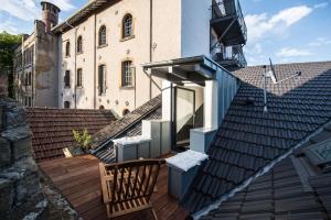 una vista desde el techo de una casa en Ferienwohnung Atelier Maschinenhaus, en Meisenheim